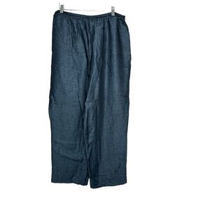 Dialogue Women’s Linen Blend Pants Size 1X Dk Blue EUC